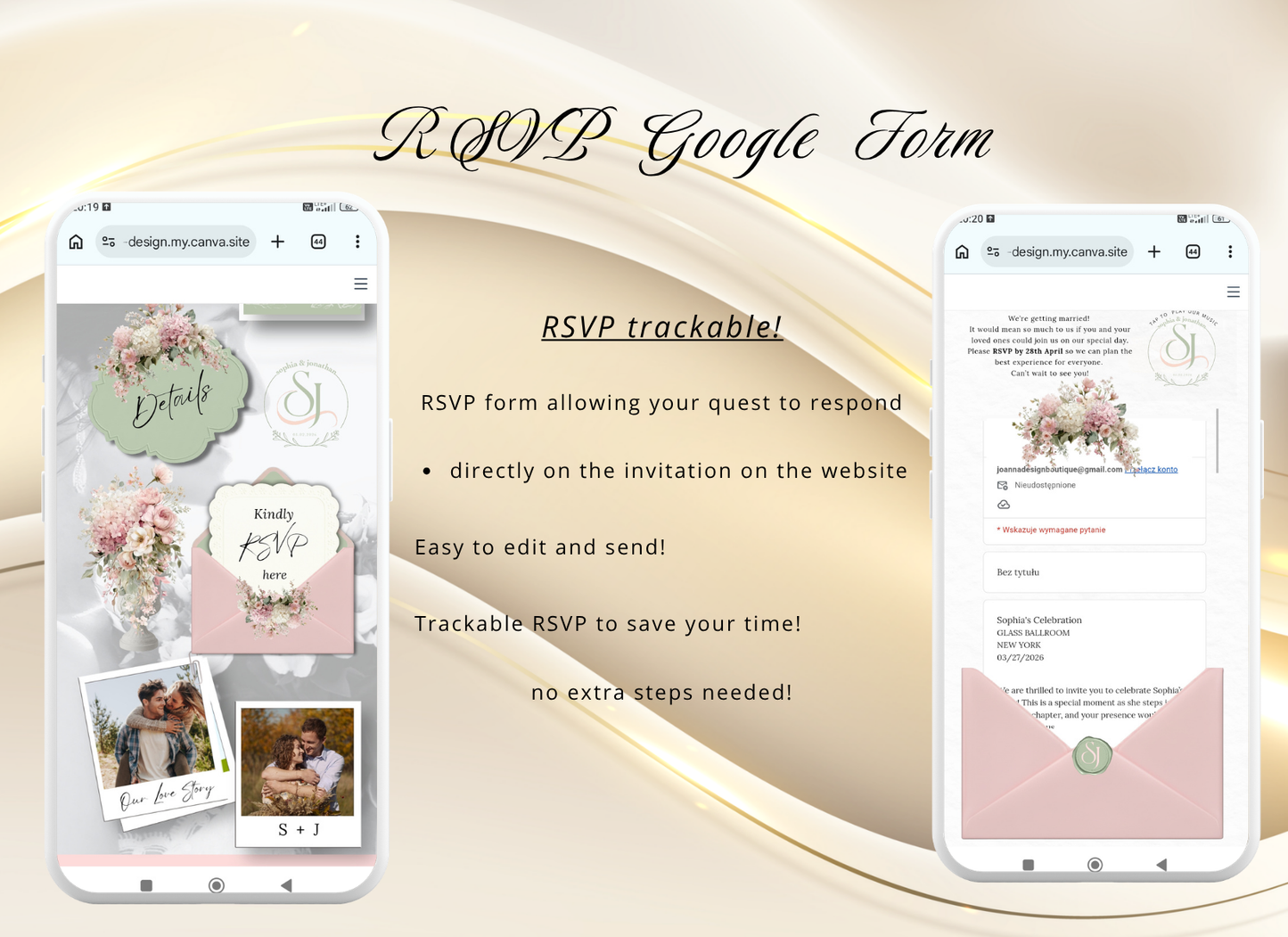 Blush Pink Sage Green Wedding Invitation Website Video Digital|Pink Sage Green Floral Wedding Invite Interactive