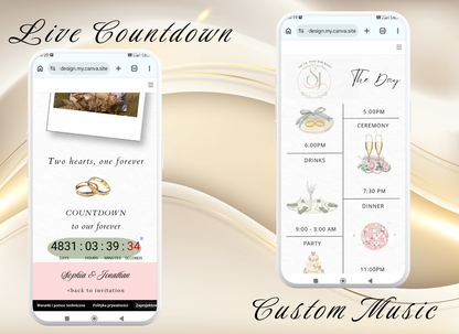 Blush Pink Sage Green Wedding Invitation Website Video Digital|Pink Sage Green Floral Wedding Invite Interactive