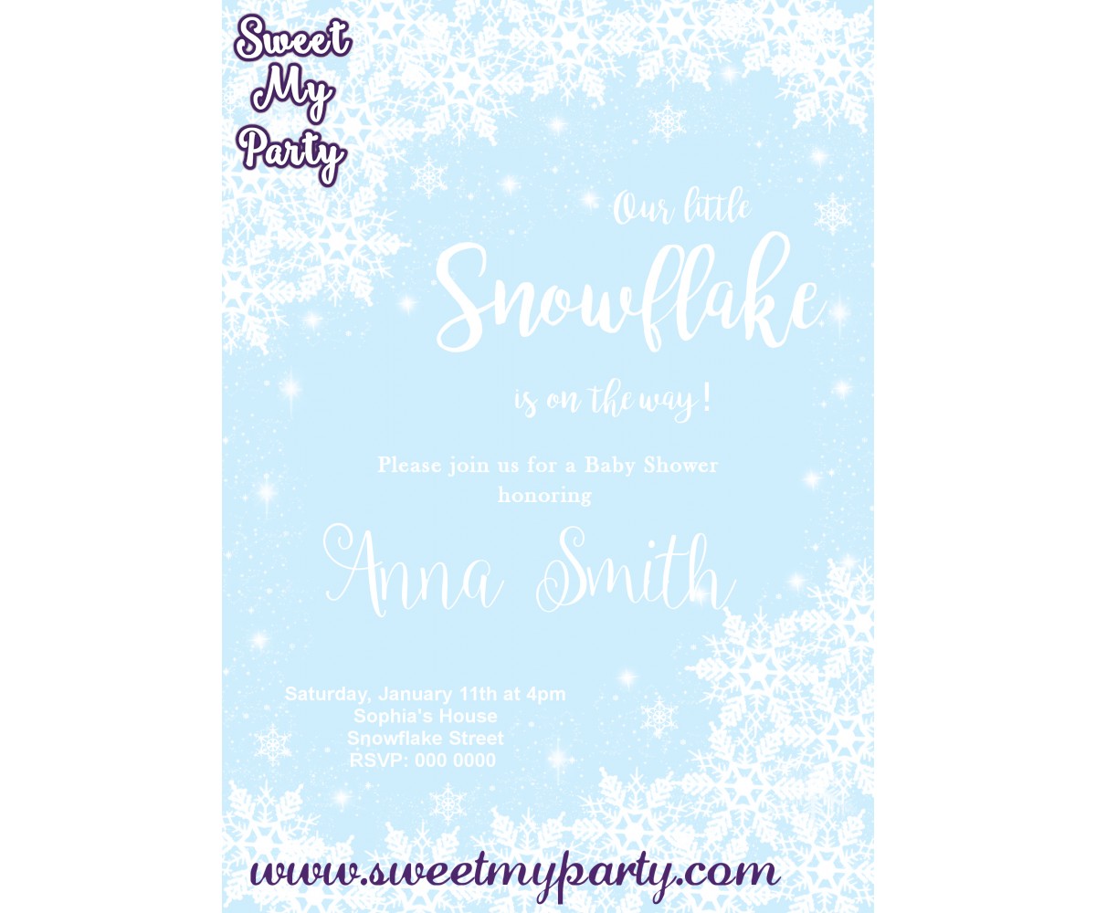 winter wonderland invitations for baby shower