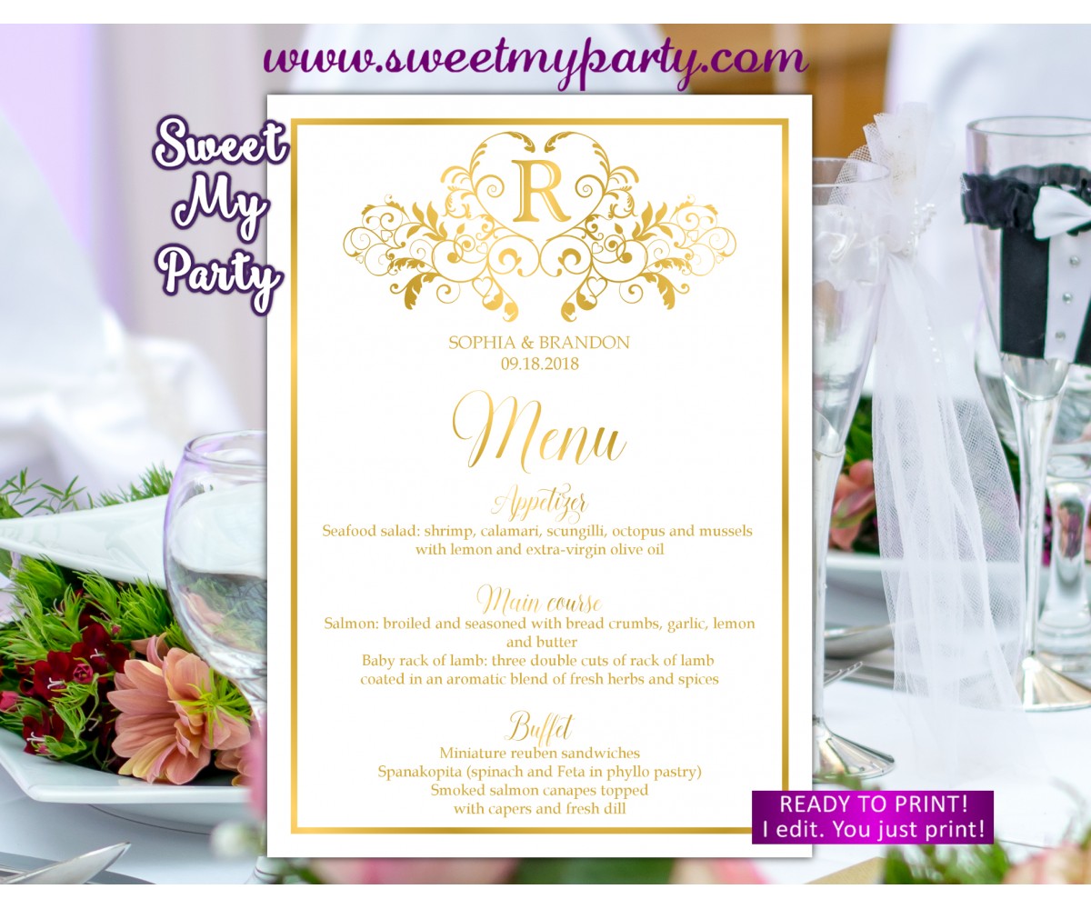 Wedding Menu Cards