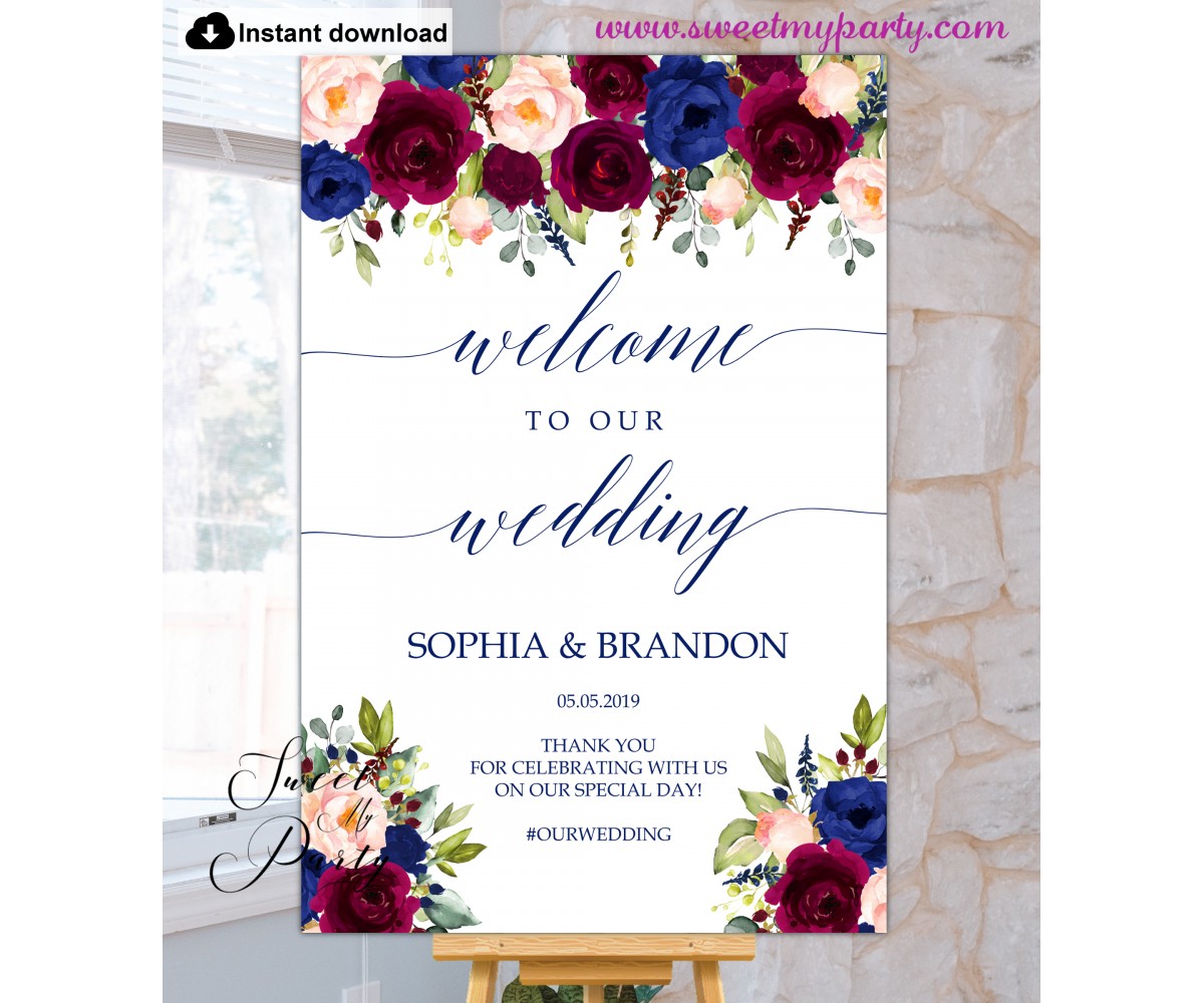 wedding welcome signs printable, cheap wedding decorations